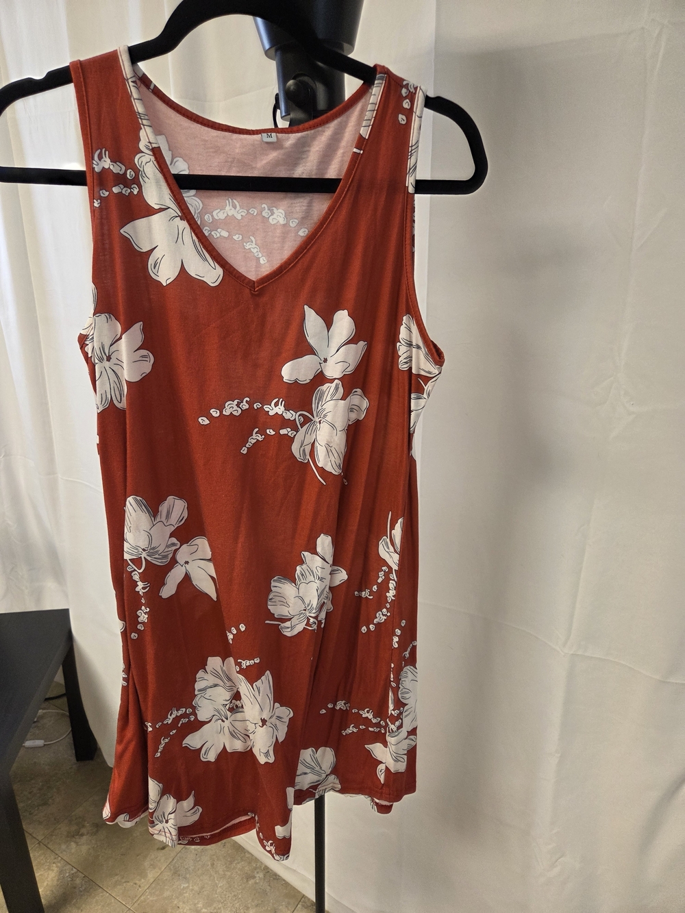 Women's Floral Swim Cover-Up Dress in Red